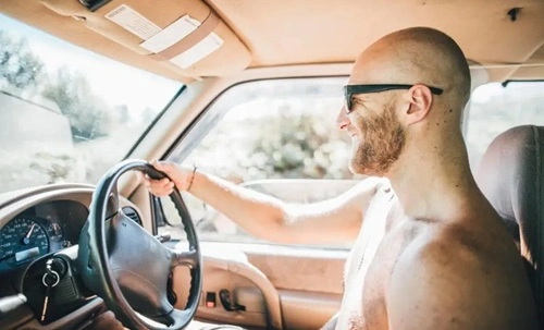 Drive Without A Shirt